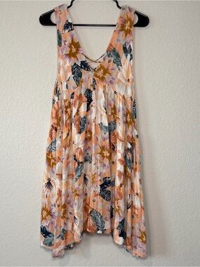 Rip Curl Peach and Navy Floral Boho Beachy Sundress